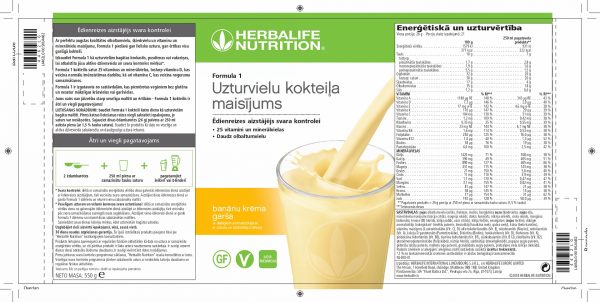 Herbalife Formula 1 ar banānu krēma garšu